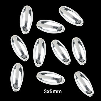 Silver Plated Oval Beads - 3x5mm (25/pkg)