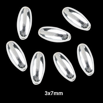 Silver Plated Oval Beads - 3x7mm (25/pkg)