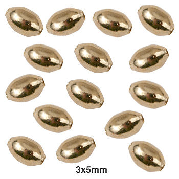Gold Plated Oval Beads - 3x5mm (25/pkg)