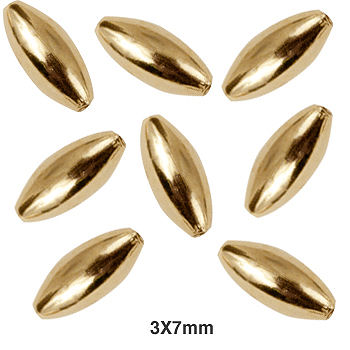 Gold Plated Oval Beads - 3x7mm (25/pkg)