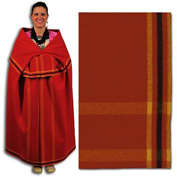 Yellow Stripe 4-Way in Red, 100% Wool