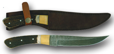 Kodiak Damascus Skinner with Sheath