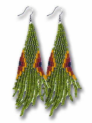 Beaded Loop Earrings - 5 1/2 