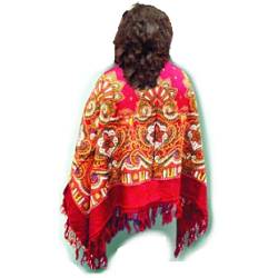 Floral Design Wool Shawl
