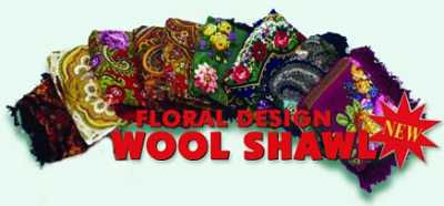 Floral Design Wool Shawls