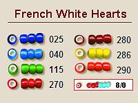 French White Hearts Seed Beads - 8/0 (oz)