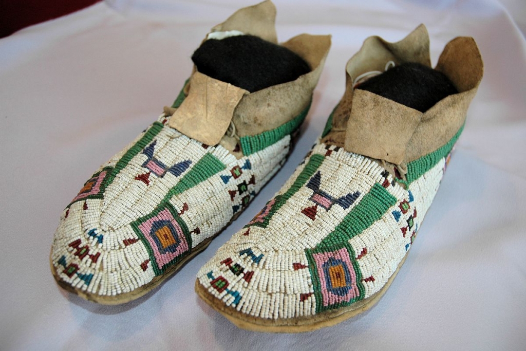 Traditional Native American moccasin making Traditional Native American moccasin making