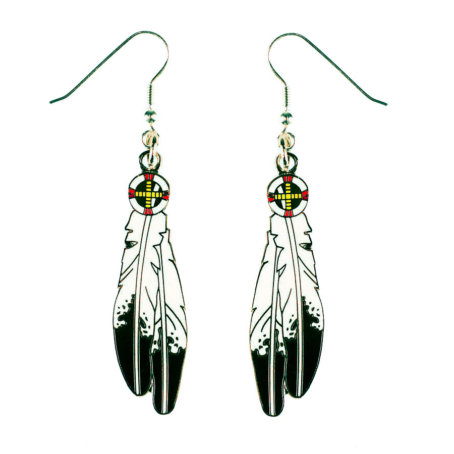 Missouri River Jewelry Eagle Feather Earrings Crazy Crow Trading Post