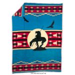 Native American  Design Fleece Blanket - End of the Trail by Missouri River