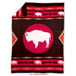 Native American Design Fleece Blanket - White Buffalo Blanket by Missouri River