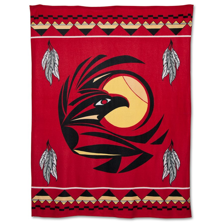 Crazy Crow Trading Post Native American Design Fleece Blankets Raven