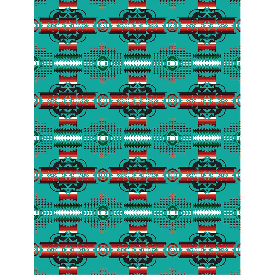 Native American Fleece Blankets Maroon Heritage Pattern