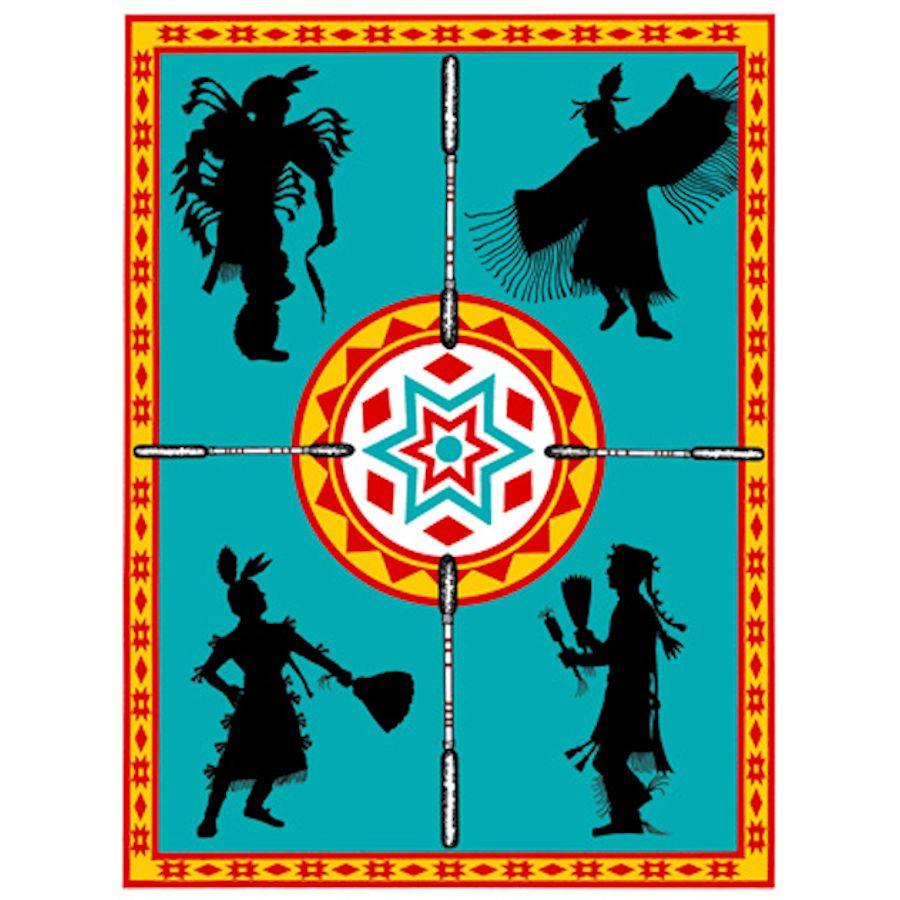 Crazy Crow Trading Post Native American Design Fleece Blanket We Dance