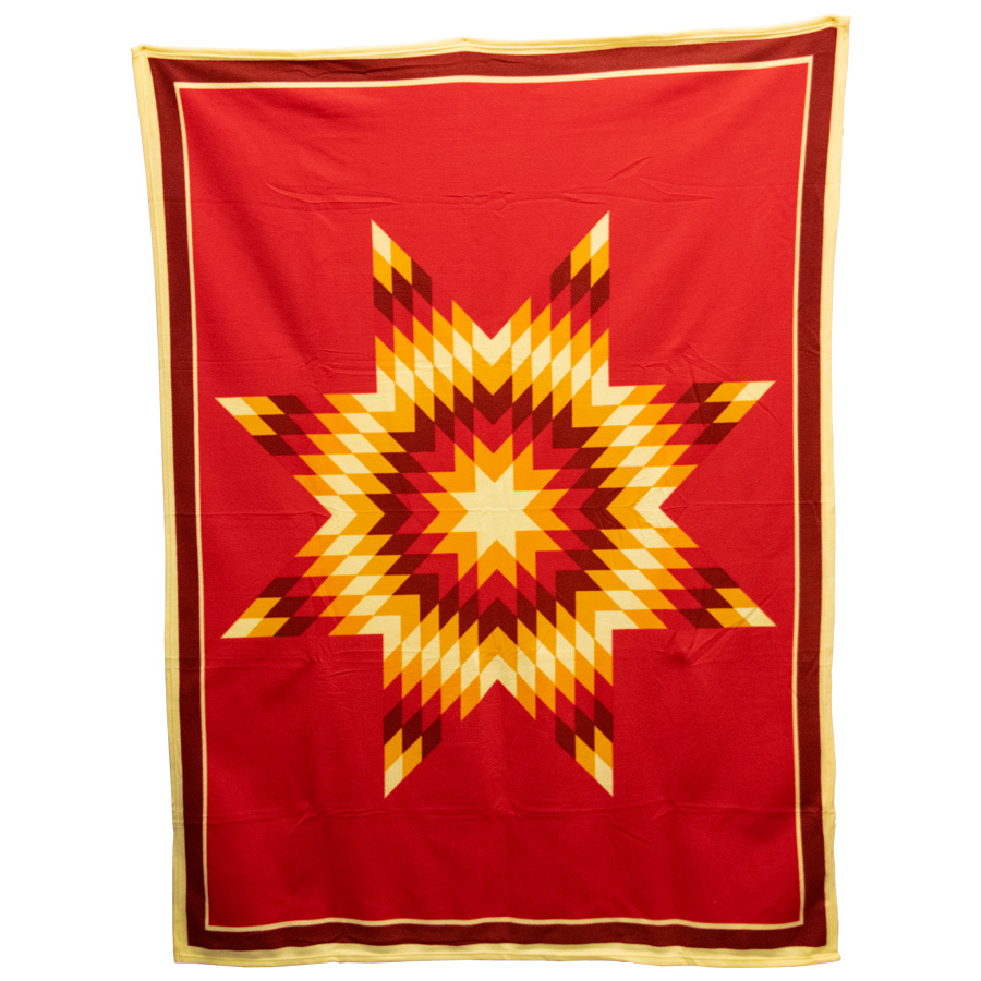 Native American Fleece Red Sioux Blanket Star by Missouri River Crazy