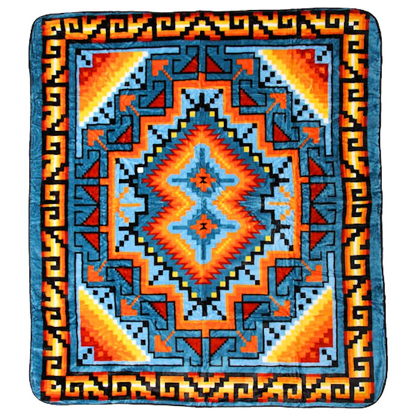 Crazy Crow Trading Post Plush Acrylic Southwest Design Blanket Ganado