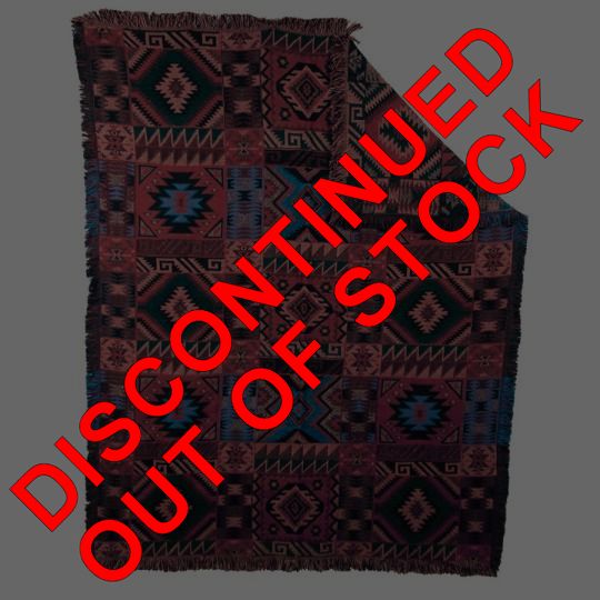 Crazy Crow Trading Post Jacquard Throw Blanket Classic Rust 48"x60"