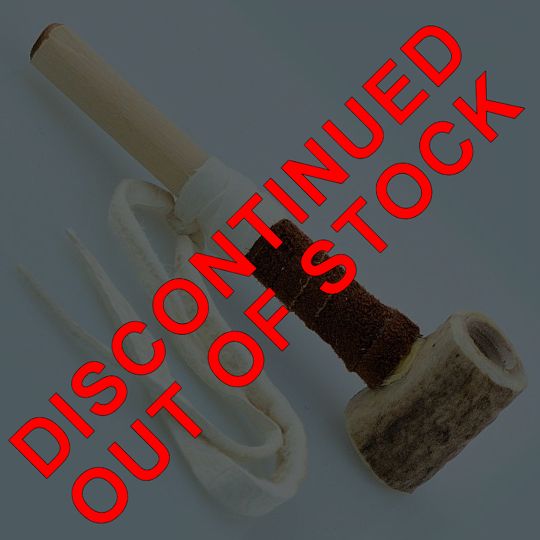 Antler Pipe with Stem and Lace Crazy Crow Trading Post