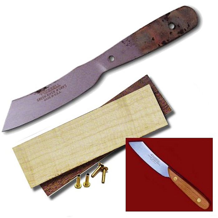 Green River Patch Knife Kit Curly Maple Scales Crazy Crow Trading Post