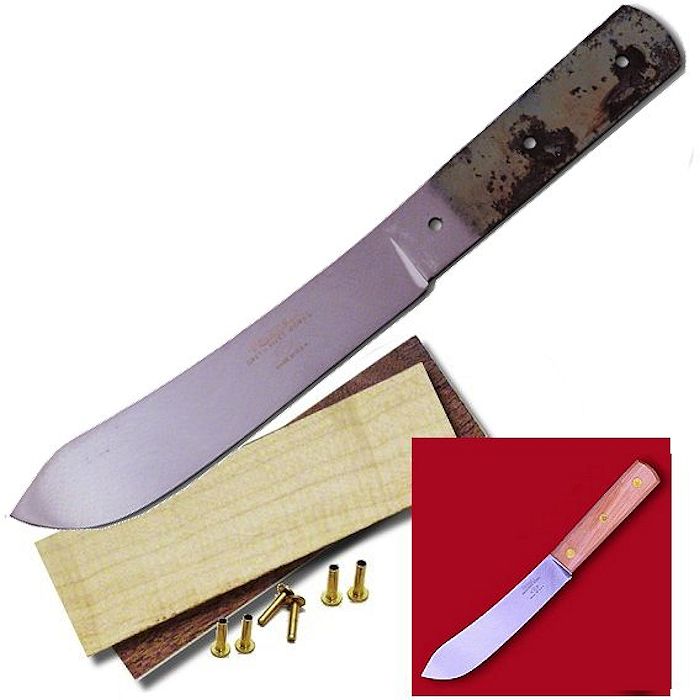 Green River Butcher Knife Kit 6" Blade, Curly Maple Scales Crazy
