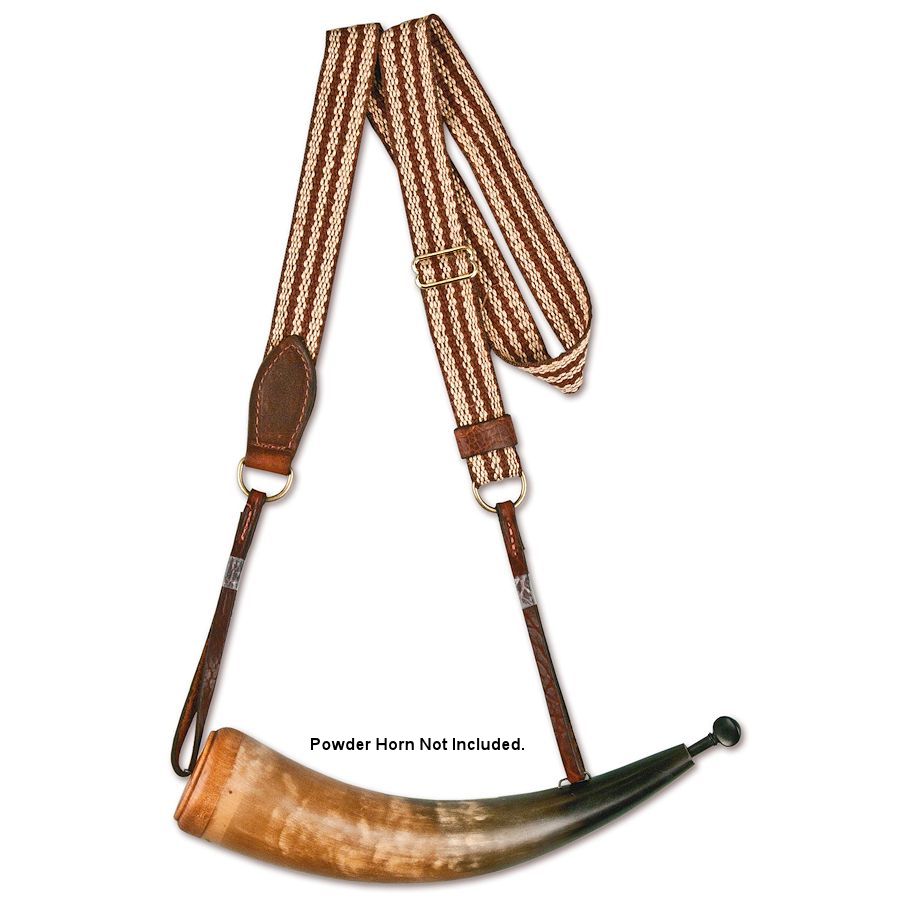 Deluxe Powder Horn Straps, Jute bing 1"x53" Black Powder