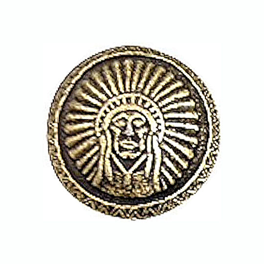 oohuhu　インディアンヘッドコンチョ 6個 Indian head Indian Head Conchos - Antique Brass Finish 1.25
