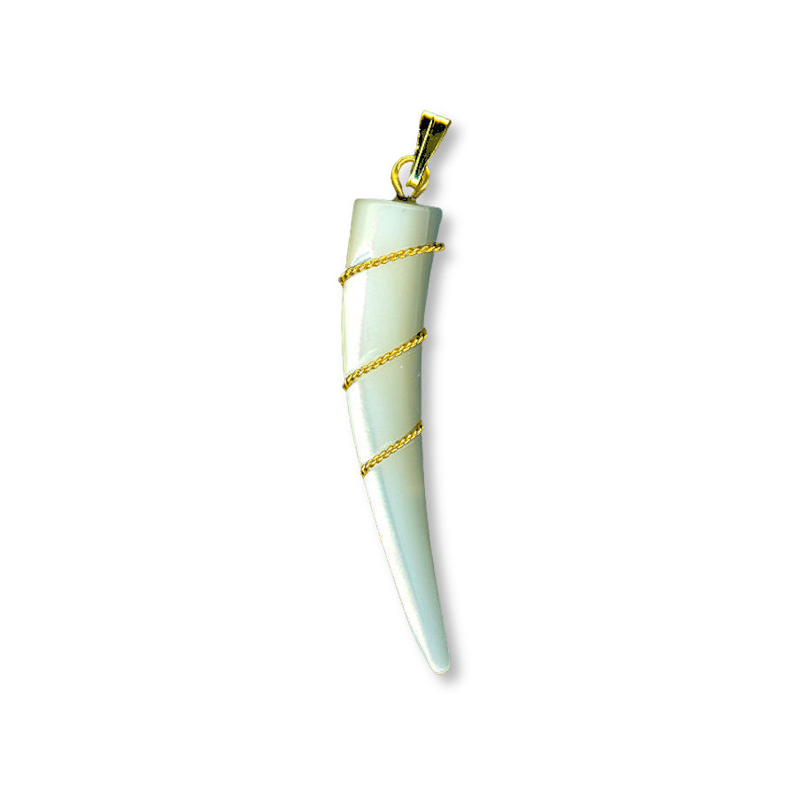 Hand-Carved Mother of Pearl Tusk Pendant | Crazy Crow Trading Post