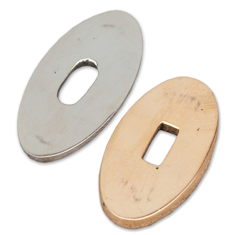 カーブ刃の刀 真鍮製ガード Oval Knife Guard, Polished Brass 1 5/8