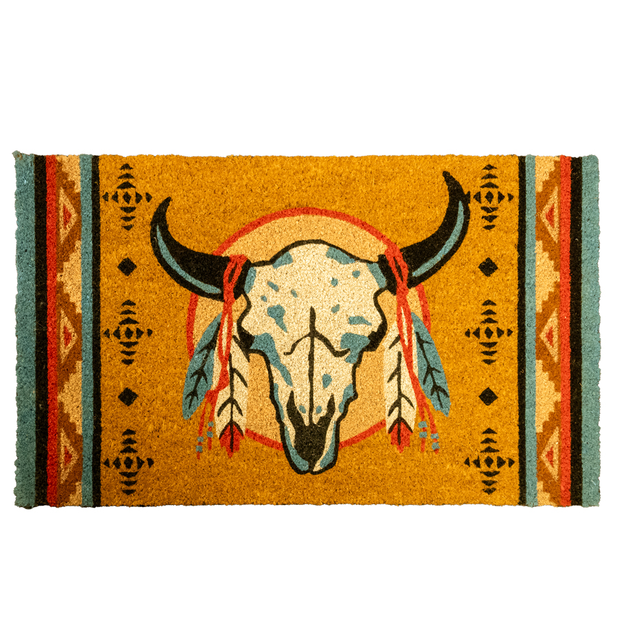 Native American Design Buffalo Skull Doormat Native American Style