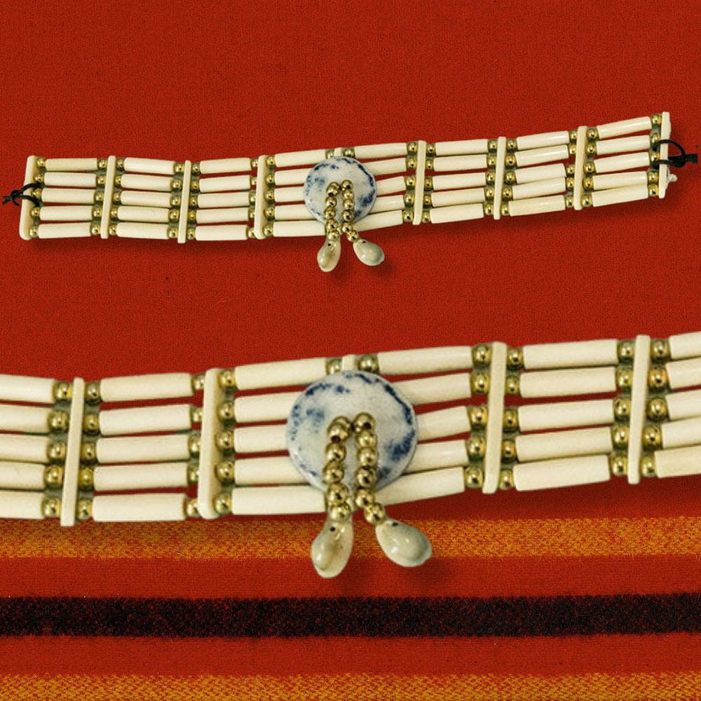 Readymade Chokers - Bone w/Cowrie Shells | Crazy Crow Trading Post