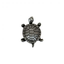 Antique Finish Fur Trade Era Pewter Pendant - Turtle