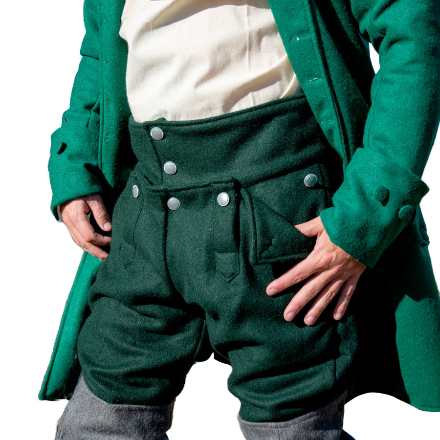 Front Fall Knee Breeches, 100 Wool Crazy Crow Trading Post