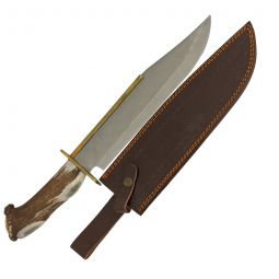 Rifleman's Knife w/ Brass Spine & Sheath, 11-7/8" Blade