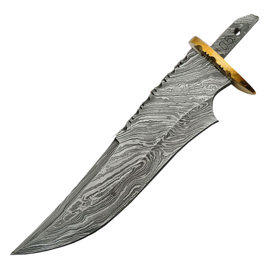 Genuine Damascus 7 Gauge Skinner Knife Blade, 61/4" Crazy Crow