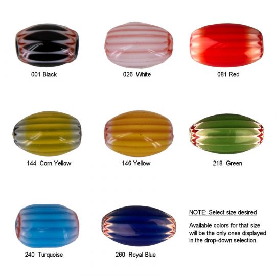 Oval Chevron Beads - 9 x 12mm | Crazy Crow Trading Post