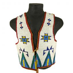 Fully Beaded Plains Style Vest ca1950s-1960s