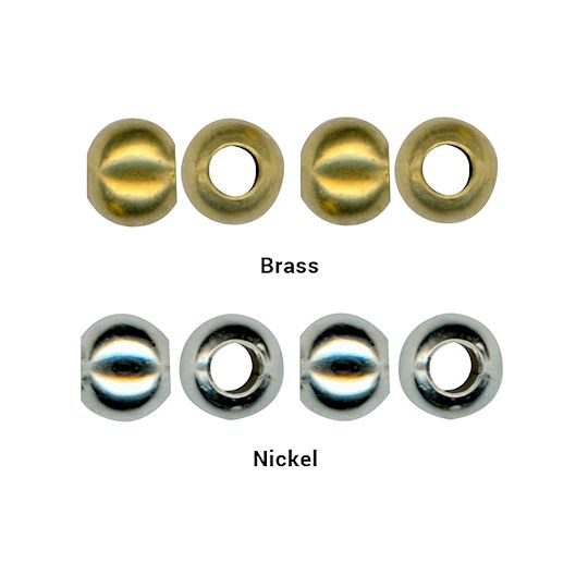 French Hollow Beads, Brass or Nickel- 7mm | Crazy Crow Trading Post