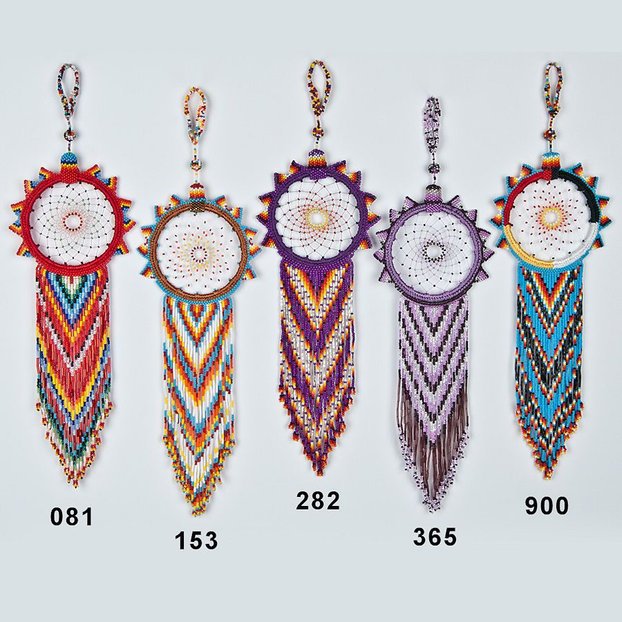 Czech Beaded Dream Catcher 4" Dia., 6" Fringe Crazy Crow Trading Post