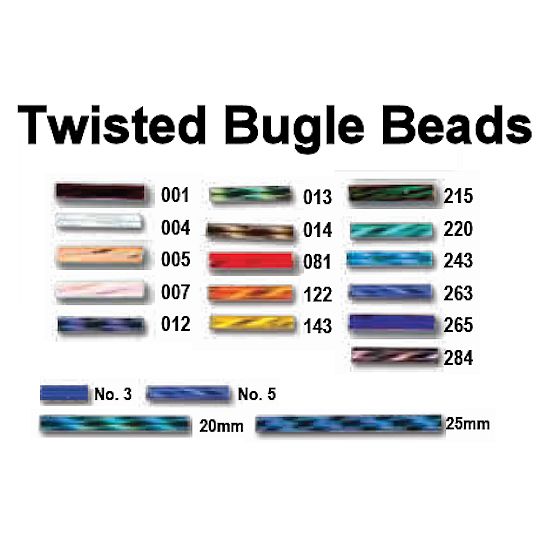 Twisted Bugle Beads - Size 20mm | Crazy Crow Trading Post