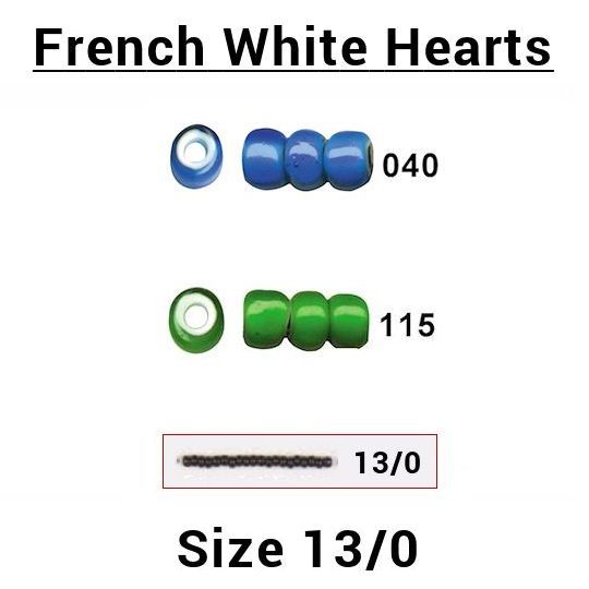 French White Hearts Seed Beads - 13/0 | Crazy Crow Trading Post