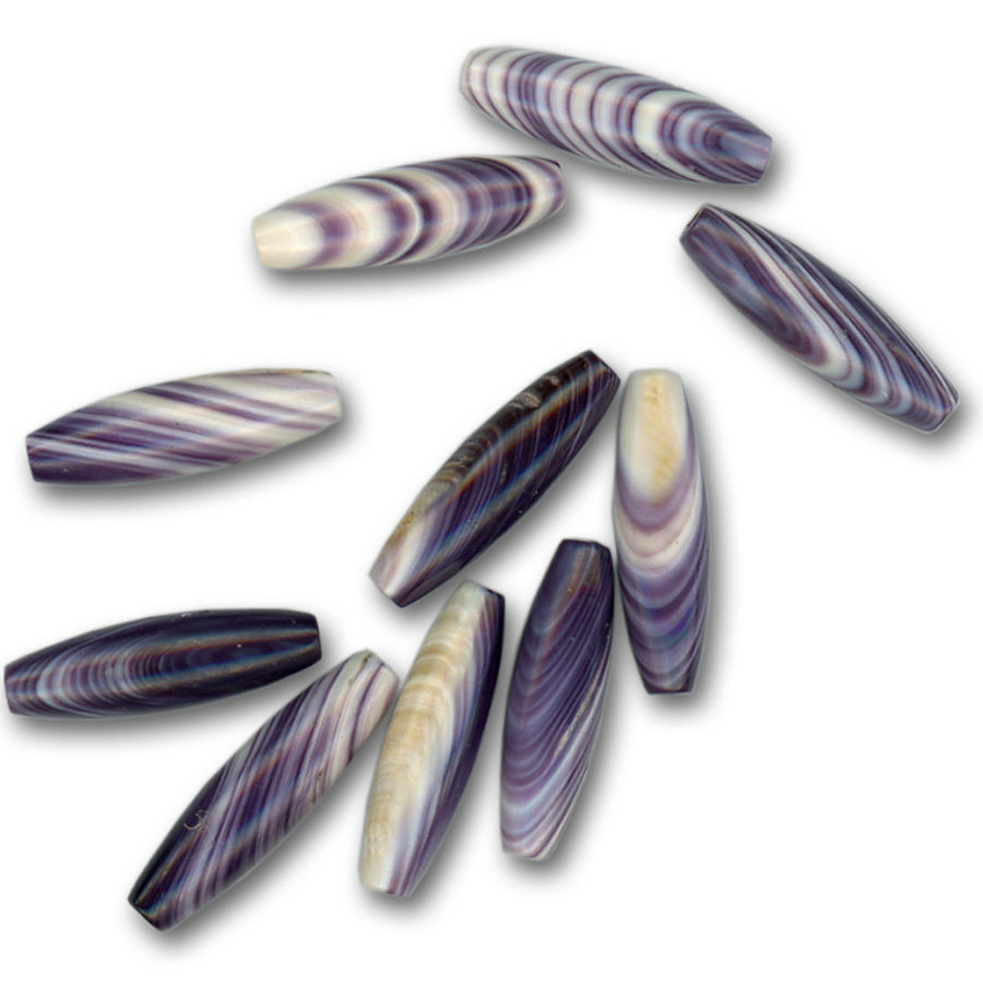 Quahog Wampum Hairpie Purple 20 x 5mm Crazy Crow Trading Post