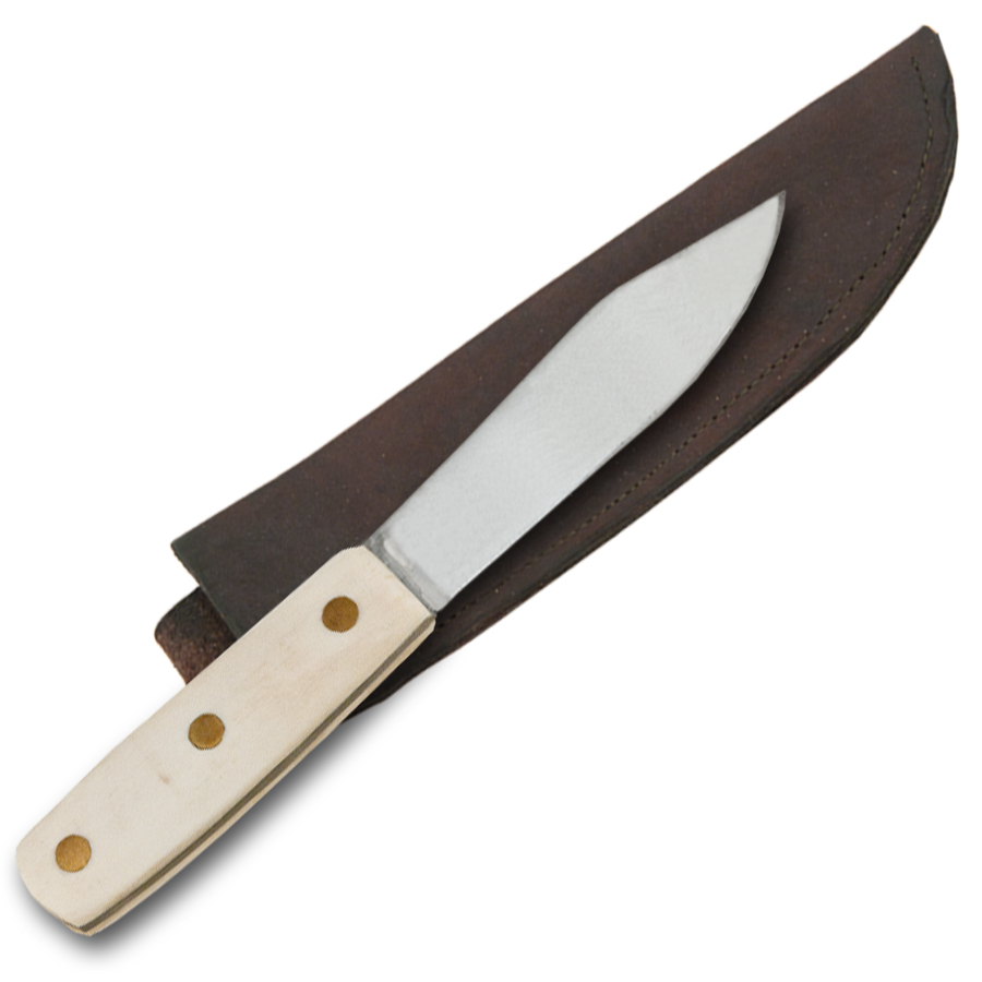 Custom Green River Hunter Knife with Bone Scales Crazy Crow Trading Post