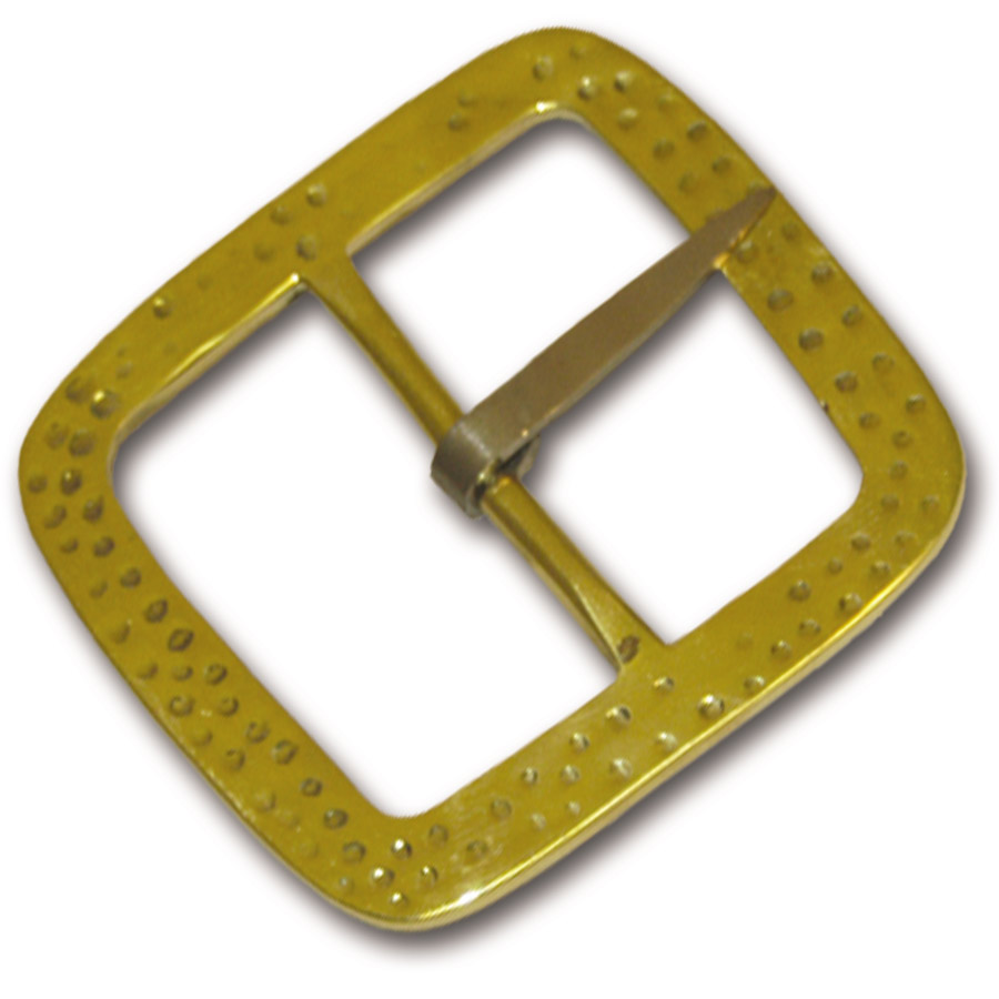 Square Hammered Brass Buckle 3" Crazy Crow Trading Post