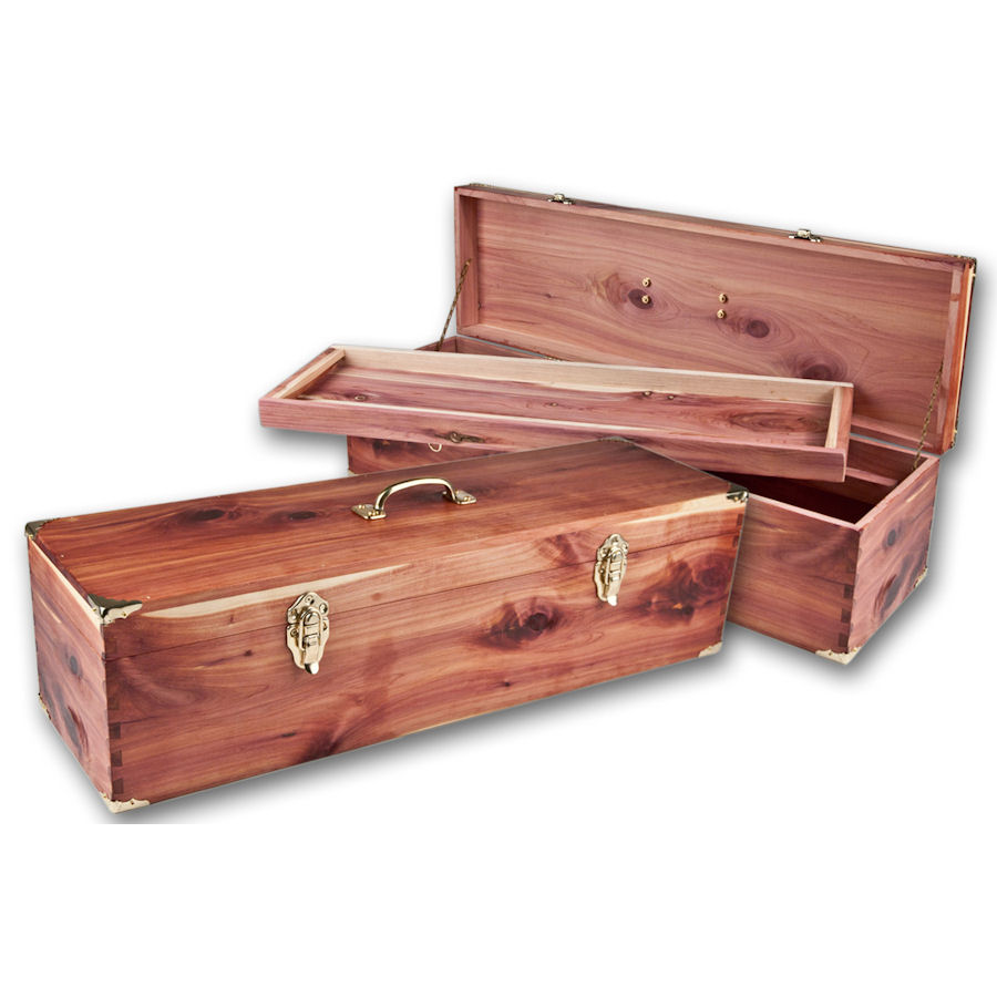 Deluxe Cedar Box w/Tray26"x7"x71/2" Crazy Crow Trading Post
