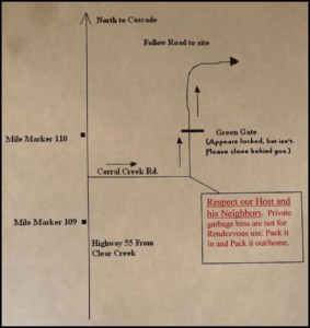 Idaho Free Trappers Backwoods Rendezvous Map