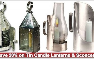 Tin Candle Lanterns & Tin Candle Sconces - Save 20% thru 12/31/16