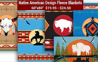 American Indian Design Fleece Blankets for the Holidays from Crazy Crow Trading Post