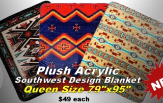 Plush Acrylic Southwest Design Blankets - Queen Size