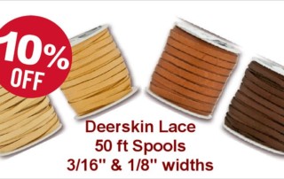 Deerskin Lace Sale - 50 Ft Spools - 3/16 and 1/8 inch