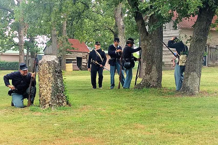 Grayson County Frontier Village Spring Civil War Days - Civil War Days at Grayson County Frontier Village - Grayson County Frontier Village - Colonel George R Reeves 11th Texas Cavalry Camp 349 Reenactors - Elliotts Scouts Texas Company D Reenactors