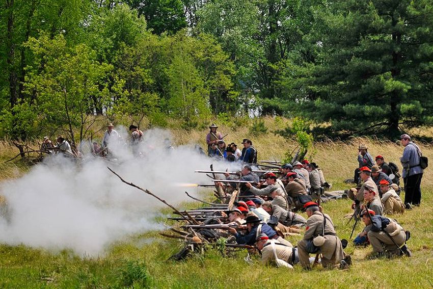 Neshaminy Civil War Reenactment - Neshaminy State Park - Neshaminy Living History Association - 1st Legion Provisional Army of the Confederate States - The Mifflin Guard - 28th Pennsylvania Volunteer Infantry Company C